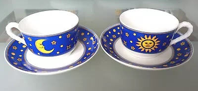 Buy 2 Villeroy & Boch PALOMA PICASSO Sun Moon & Stars Cups & Saucers - Superb! • 18.99£