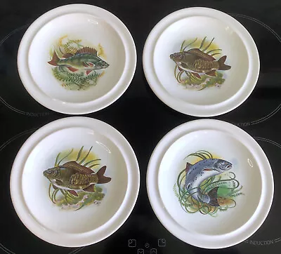 Buy Hornsea Pottery - Set Of 4 - 7 7/8  Plates - Fish Pattern - Perch, Mirror Carp.. • 16£