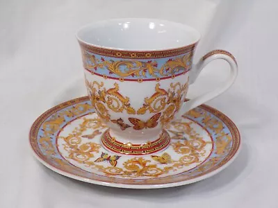 Buy Tea Cup & Saucer Set Sorelle  Fine Porcelain Butterfly Blue • 11.38£