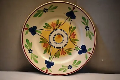 Buy Antique French Opaque De Sarreguemines Spongeware Plate Leaves & Flower Design 2 • 152.26£