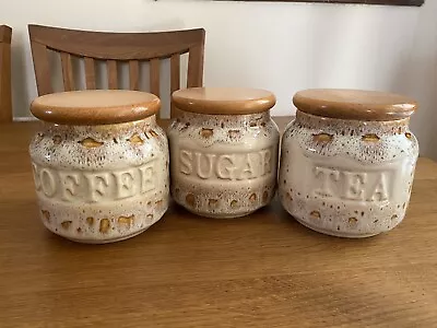 Buy Fosters Of Cornwall Blonde Honeycomb Tea/Coffee/Sugar Trio Of Lidded Jars • 30£
