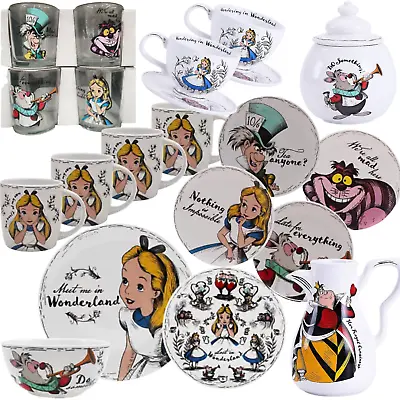 Buy Disney Alice In Woderland Dinner Plate/side Plate/bowl/tea Cups/mugs/glasses New • 85£