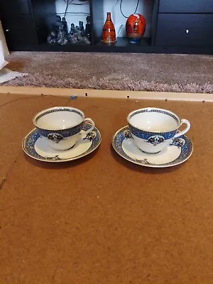 Buy Two Royal Worcester Crown Ware Cornucopia Cups And Saucers • 5£