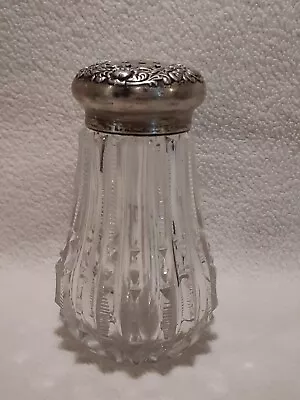 Buy Vintage Cut Glass Crystal Sterling Silver Repousse Top Sugar Shaker Hallmarked • 56.76£