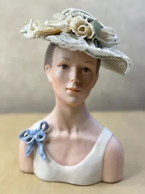 Buy Vintage Goebel Laszlo Ispanky Porcelain Painted Head Bust 9  Lady In Silk Hat • 85.38£