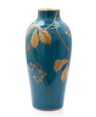 Buy Antique Sevres Mark Art Pottery Vase By Gustave Asch C1900 Faience Glaze & Gilt • 465£