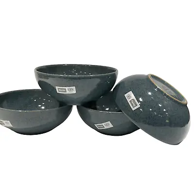 Buy Denby China England DARK GREY SPECKLE Cereal Bowls - Set Of Four - New Gray • 67.06£