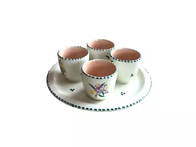 Buy Poole Pottery England Set Of 4 Eggcups On A Stans  Vintage Vgc • 12.99£