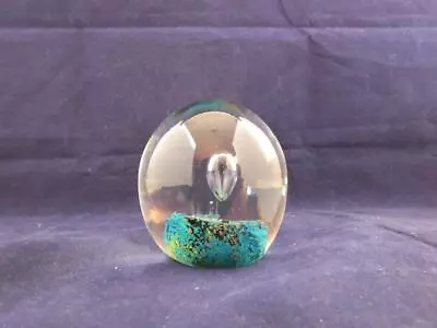 Buy Small Hand Made Glass Paperweight Turquoise. • 7.96£