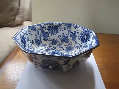 Buy Antique Keeling & Co Losol Ware JACOBEAN Wash Bowl Blue & White • 10£