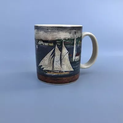 Buy Lang Wise Primitives American Seaside Sailboat Pottery Coffee Mug • 5.68£