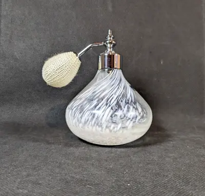 Buy Caithness Pear Shaped Perfume Atomiser Bottle Clear Glass With White Swirl • 15.95£