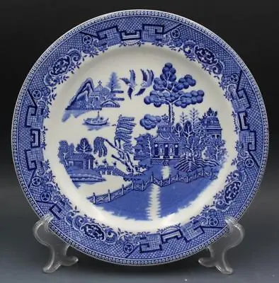 Buy Antique Stanley Hotel Ware Blue Willow Large Round Chop Plate 10.75  • 36.20£