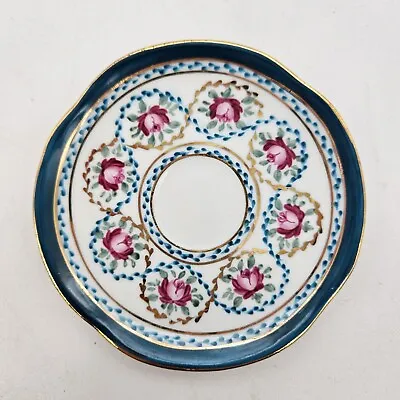 Buy China Rose Gold Toned Mini Plate Teal Pink Roses 4.75  • 19.25£