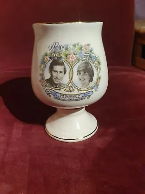 Buy Prinknash Pottery Commemorative Goblet Cup Of 1981 Marriage Of Charles And Diana • 9.99£