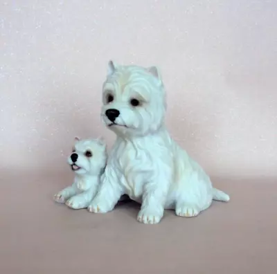 Buy Royal Osborne Westie Dog Figurine. Vintage Mum & Baby West Highland Terrier • 7£