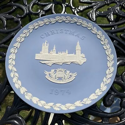 Buy Wedgwood Plate Blue And White Jasper Ware Christmas 1974 Parliament • 7.50£