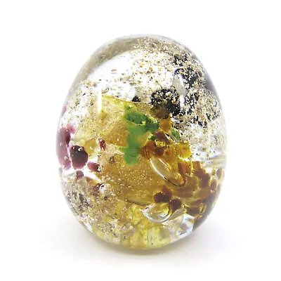 Buy ROBIN PROVART KELLY 1995 Studio Art Glass Egg Paperweight Signed Gold Bubbles • 51.47£