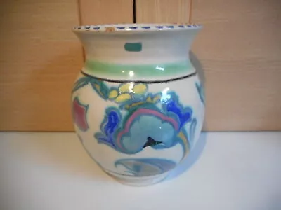 Buy Antique Honiton Art Deco Abstract Hand Painted Vase Circa 1920 • 12£
