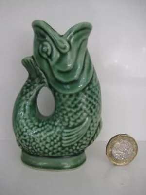 Buy Miniature Dartmouth Pottery Devon England Green Gurgling Fish Jug Pitcher Vase • 29.99£