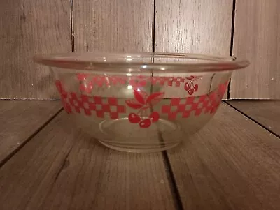 Buy Pyrex Red Cherry & Gingham Checkered Glass Mixing Bowl #322 • 11.37£