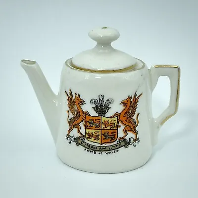Buy Vintage Gemma Crested China Model Of Coffee  Or Teapot - Arms Of Wales Crest • 5.50£