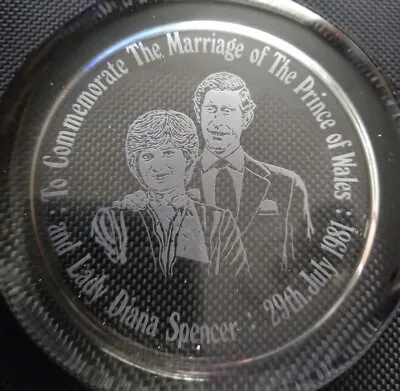 Buy  Charles & Diana Commemorative Glass Paperweight  • 12.99£