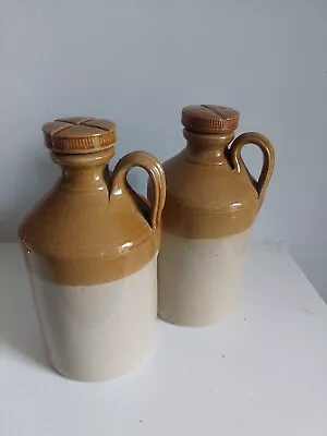 Buy Identical Pair Of Vintage  J. BOURNE & Son  Stoneware Scrumpy Or Whisky Bottles. • 29£