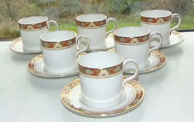 Buy Royal Crown Derby English Bone China Cloisonne A1317 6 X Coffee Cups And Saucers • 90£