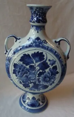 Buy Gorgeous Vintage Royal Delft Holland Large Hand Painted Pedestal Vase 11-1/2  T • 230.52£