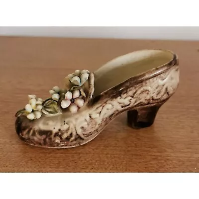 Buy Vintage Capodimonte Style Shoe Ornament Figurine - Decorative Flower Detail  • 7.49£