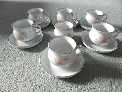 Buy Denby Coloroll Fine Stoneware Set Of 6 Cups & Saucers & Open Sugar Bowl. • 24.50£