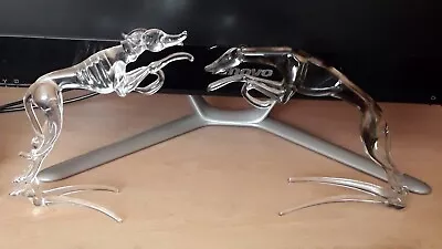 Buy Two Glass Leaping Greyhounds Make Sure You Read Description • 35£
