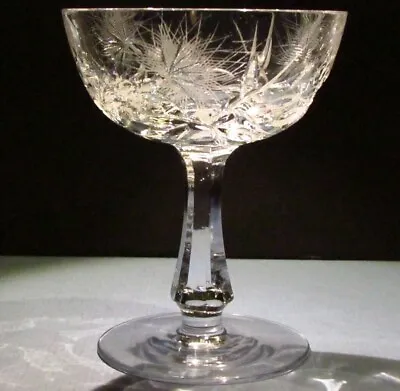 Buy JOSEF SVARC Aperitif Crystal Wine Glass Thistle Hand Cut Czechoslovakia Scotland • 80.51£