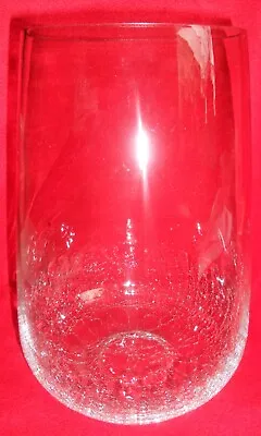 Buy Crackle Glass Base Flower Vase Clear With Red Tinge Top 27cm High 14cm Wide • 9.99£