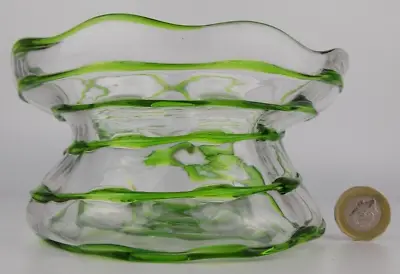 Buy Stuart & Sons? Art Nouveau Green Trailed Glass Art Glass Vase. • 50£
