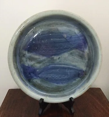 Buy Peter Arnold Studio Pottery Alderney Plate / Dish / C1960s 25cm Diametre Fish • 30£