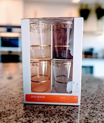 Buy OPAL HOUSE Plastic Tumbler Drinking Cups 16oz Lot Of 4 Amethyst Clear & Amber • 18.99£