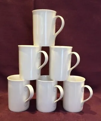 Buy Set Of 6 Trent White Bone China Traditional Mugs Dishwash Safe Free Postage • 24.99£