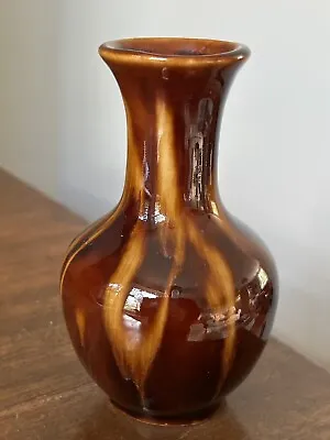 Buy VINTAGE 1970s Brown Glazed Studio Pottery Vase 13cm • 12£
