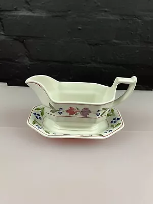 Buy Adams Old Colonial Gravy Boat / Sauce Jug And Stand / Drip Plate Last 2 Sets • 12.99£
