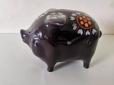 Buy Vintage Arthur Wood Large Purple Pottery Piggy Money Bank Box - 5272 • 15£