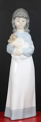 Buy NAO By Lladro, Girl Holding A Dog Figurine, Spain, Daisa 1990 • 36.50£