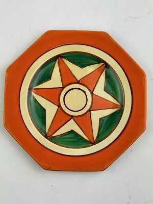 Buy Clarice Cliff Original Bizarre Small Octagonal Plate. Geometric Star Pattern,... • 155£
