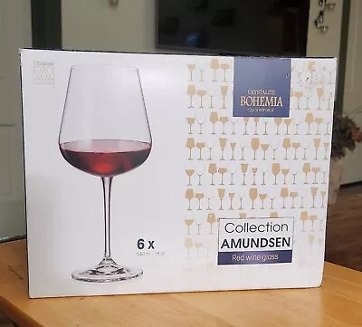 Buy Set Of Five Crystalite Bohemia Amundsen Fine Glassware  18 Oz Wine Glasses New • 14.29£