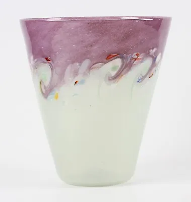 Buy Large Vasart Pale Green And Mauve Conical Shaped Vase, Height 22.5cm • 74.99£