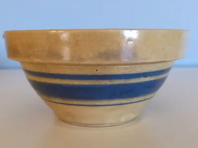 Buy Small Vintage Yellow Ware Pottery Blue Bands Bowl 5 X 2-1/2 • 23.53£