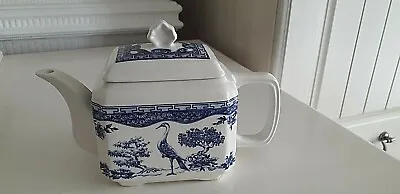 Buy Wade Of England Blue & White Teapot With Kutani Crane Scene • 9.95£
