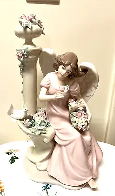 Buy Vintage Members Mark ETCHED Porcelain Angel Hand Painted Sculpture 13  2006 • 94.58£