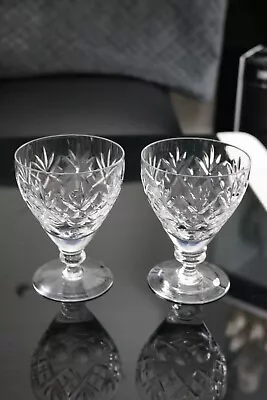 Buy 2 X Royal Doulton Crystal Georgian Cut Pattern Water Goblets Wine Glasses • 18£